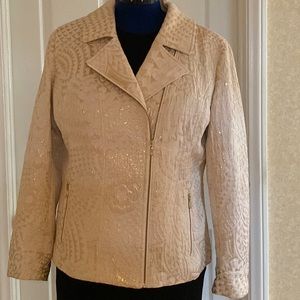 Cream jacket with gold metallic thread design